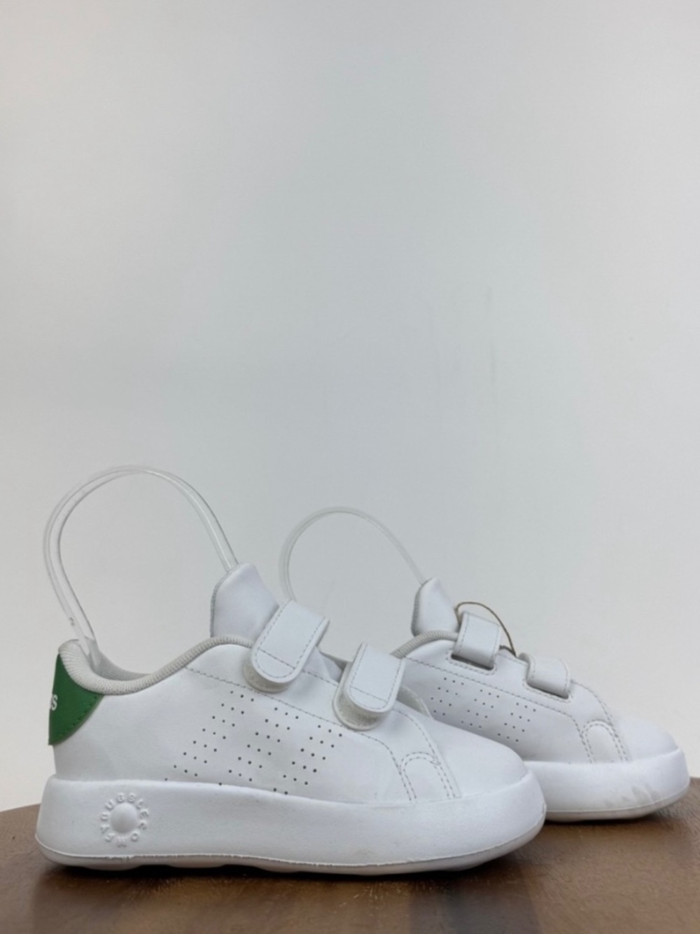 Little Kids Adidas Advantage CF I White Green Leather Casual Sneakers Size 10 C